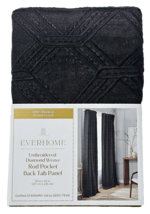Everhome Embroidered Diamond Weave Rod Pocket Back Tab Panel 50x95in Tuxedo - £25.94 GBP