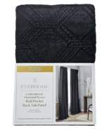 Everhome Embroidered Diamond Weave Rod Pocket Back Tab Panel 50x95in Tuxedo - £26.59 GBP