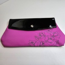 Lancôme Pink w/Roses Print and Patent Leather Trim Cosmetic Makeup Bag NEW - £6.66 GBP
