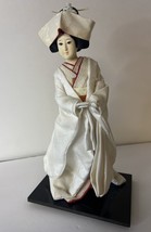 Vintage Japanese Geisha Porcelain (head)in Off White Silk Gown 11&quot; - £16.75 GBP