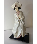 Vintage Japanese Geisha Porcelain (head)in Off White Silk Gown 11&quot; - £16.79 GBP