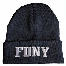 FDNY Winter Hat Fire Department Of New York City Navy &amp; White One Size - £12.53 GBP
