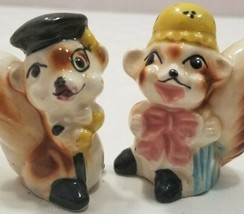 Vtg Japan Anthropomorphic Salt &amp; Pepper Shakers Cute Squirrel Married Couple D0 - £8.99 GBP