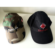 Bundle of 2 Canada Baseball Caps camo &amp; blk OS - £6.32 GBP