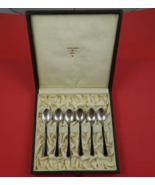 Norwegian Sterling Silver Demitasse Spoon Set of 6 in fitted box enamele... - $263.70 CAD
