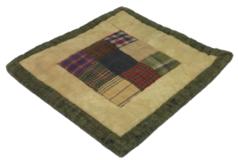 Quilted Potholder Hot Pad Sampler Wall Art Gingham Fleece Plaid Homemade... - $12.82