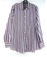Wentworth Gray Striped Button Up Shirt L 16 34/35 - £19.54 GBP