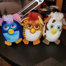 Vintage 2000 Furby plush clip lot of 3, including cow furby - $14.65