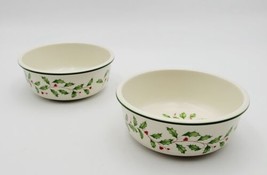 Set of 2 Lenox Holiday Dimension Mint in Box Coupe Soup Bowl 6 1/4&quot; Gree... - £32.12 GBP