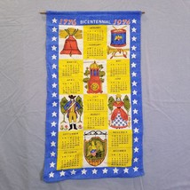Bicentennial Calendar Tea Towel 1776 USA Wall Hanging Decor Independence Hall - £11.90 GBP