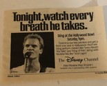 Sting At The Hollywood Bowl Tv Guide Print Ad Disney Channel Tpa16 - £4.66 GBP