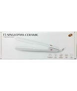 T3 SinglePass Ceramic 1&quot; Hair Straightening &amp; Styling Flat Iron White/Ro... - $2,826.03 MXN