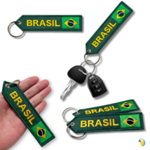 Brazil Flag Embroidery Tag Keychain Gift For Brazilian, Keyring For Car Backpack - £12.02 GBP