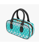 Leather Dreams Quilted Handbag | Aqua Blue Diamond Leather Boston Bag - €36,90 EUR
