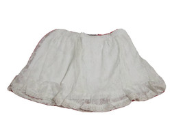 New Abercrombie &amp; Fitch Floral Lace Ruffle Hem Lined Cotton Mini Skirt Sz L - £23.22 GBP