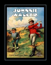 Rare Johnnie Walker Scotch Golf Poster Unique Golfer Gift - £15.97 GBP+
