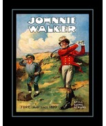 Rare Johnnie Walker Scotch Golf Poster Unique Golfer Gift - $27.42 CAD+
