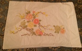 Single Wamsutta Ultracale Standard Pillowcase Vintage Asian Floral Off White - £9.74 GBP
