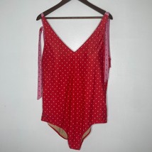 Summersalt One Shoulder Swimsuit 22 Red Pink Square Polka Dot - $44.00
