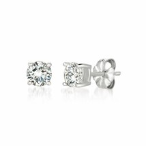 Authentic Crislu Solitaire Stud Earrings, Platinum Plated Silver  - 2.0 ct. - $71.28