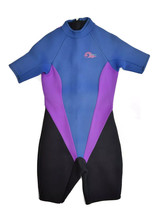 Vintage LL Bean Wetsuit Womens 14 Wave Surf Color Block Short Sleeve - £29.71 GBP