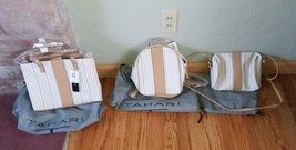 NWTs Set of Three TAHARI Sand Stripe Shoulder Bags Purses Backpack Handbag New - £77.16 GBP