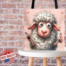 Cute Sheep Design Art Tote Bag Funny Animal, Fun Fashion, GIft for her &amp;... - $19.99+