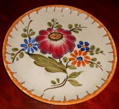 Vintage Gouda Pottery Royal Zuid Floral 7 1/4&quot; Salad Plate Made In Holland - £31.02 GBP