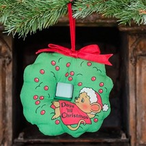 Vintage 90s Christmas Digital Countdown Ornament Mouse On Wreath WORKS - $48.29