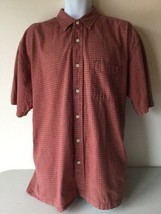 American Outpost Mens Button Up Shirt Large Red Plaid Short Sleeve - £7.91 GBP