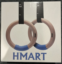 Gymnastics Rings Pair of Wooden Gymnastic Rings Adjustable Straps NEW - $43.92