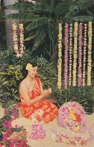 Lei Stringer Hawaii HI 1956 Honolulu Wellington Kansas Postcard D51 - £2.39 GBP
