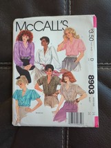 Vintage 80s McCall&#39;s 8903 Cut Complete Size 14 Misses&#39; Blouse Sewing Pattern - £7.58 GBP
