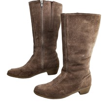 Morlands Womens Boots Brown 6.5 Tall Low Heel Weatherproof Sheepskin Vintage - £42.38 GBP