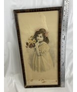 Antique Gartner &amp; Bender Chg&#39;o No 33 Framed Flower Girl Print Early 1900&#39;s - $116.12 CAD