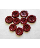 Set of 9 Sewing Craft Large Round Red Maroon Glossy Flat Buttons-Free Sh... - $102.96 MXN