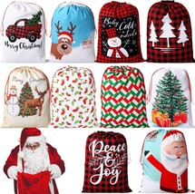 10 Pcs Large Christmas Santa Gift Bag 27.6 x 19.7 Inch Reusable Extra Large Sant - £64.56 GBP