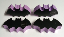 Solid Wood Halloween Bat Shaped Chalkboard Craft Blocks 6.25&quot;w each (Qty 4) - £6.31 GBP