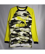 Puma Men&#39;s Long Sleeve Yellow/Black Athletic Sports Shirt Size XL - £16.61 GBP