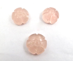 Natürlicher Rosenquarz geschnitzte Blume 19 mm 61,71 ct runder Edelstein... - €90,36 EUR