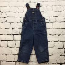 Vintage Osh Kosh Bgosh Denim Overalls Toddler Sz 3T Dark Wash Red Plaid Lining - £23.73 GBP