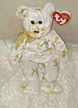 2004 TY Signature Bear Beanie Baby  8 1/4&quot; Tall  Gold Shiny Nose - $10.49