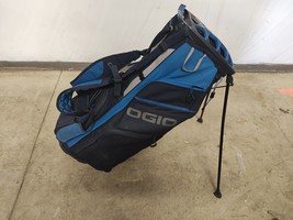 Ogio Woode Hybrid Dual Golf Stand Stand Bag Blue/Grey w Raincover - $133.00