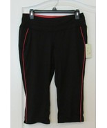 NWT Tangerine Activewear Capris Black/Coral Reef  Women&#39;s Sz M SUPER SOFT - $24.30