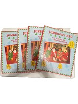 4-Vintage 1990s Jumbo Gift Bag With Santa Panda Poinsettia Christmas 28x... - $360.13 MXN