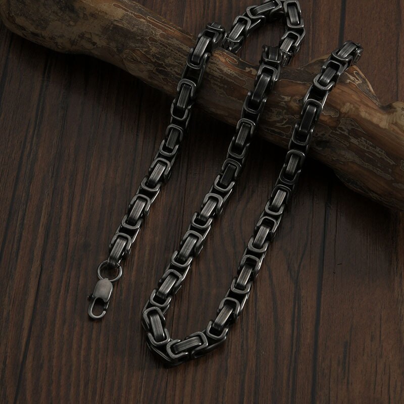 Fashion Necklaces 2021 Steampunk Stainless Steel Jewelry Black Necklace Men Chai - £36.13 GBP