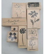 Stampin Up Flowers Heartfelt Thanks 2005 9 stamps Junk Journaling two Step - $9.50