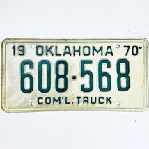 1970 United States Oklahoma Commercial Truck License Plate 608-568 - £14.54 GBP