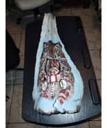 Palm Tree Frond Art Tiki Decor Hand Painted 21.5&quot; Indian Large Embossed ... - $814.24 MXN