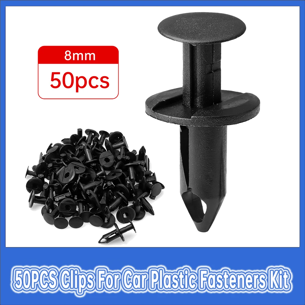 Ips car bumper door panel fender 8mm car retainer clips plastic fasteners kit black car thumb200